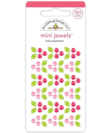 Doodlebug – Collezione Tinsel Time - Adhesive Mini Jewels Holly