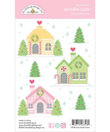 Doodlebug – Collezione Tinsel Time - set di fustelle Tiny Tinsel Town