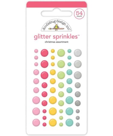 Doodlebug – Collezione Tinsel Time -Christmas Assortment,-  Adhesive Enamel Shapes