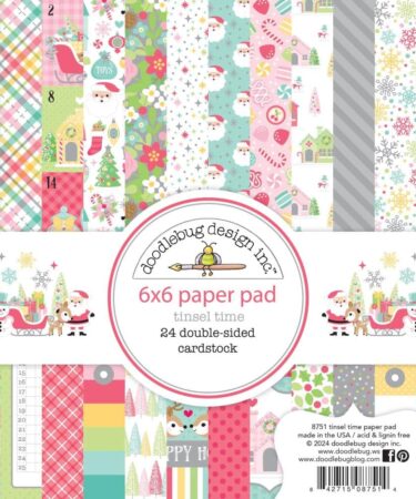 Doodlebug – Collezione Tinsel Time - Double-Sided Paper Pad 6"X6"