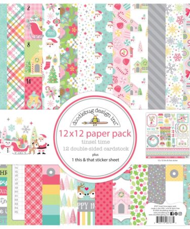 Doodlebug – Collezione Tinsel Time - Double-Sided Paper Pad 12"X12"