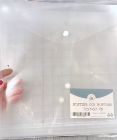 LE BUSTINE DELLA CLE - 3 BUSTE CONTENITORE CON FLAP E BOTTONE 32X34 misura 3 CON SOFFIETTO