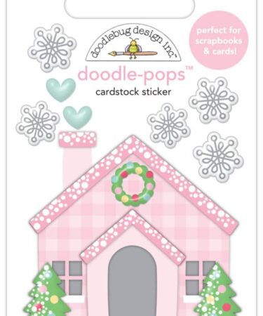 Doodlebug – Collezione Tinsel Time -Doodle-pops 3D Cardstock Sticker, Christmas Cottage