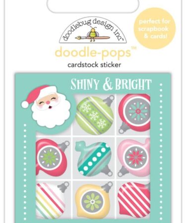 Doodlebug – Collezione Tinsel Time -Doodle-pops 3D Cardstock Sticker, Deck the Halls