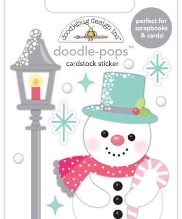 Doodlebug – Collezione Tinsel Time -Doodle-pops 3D Cardstock Sticker, Snow Wonderful