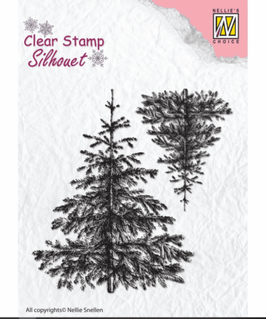 Nellie's Choice • Silhouet Clear Stamps Christmas Fir Trees 3,5x3,5" 2pcs