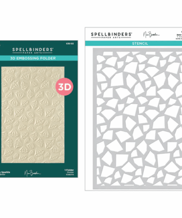SPELLBINDERS - Born to Sparkle 3D Embossing Folder and Stencil Bundle