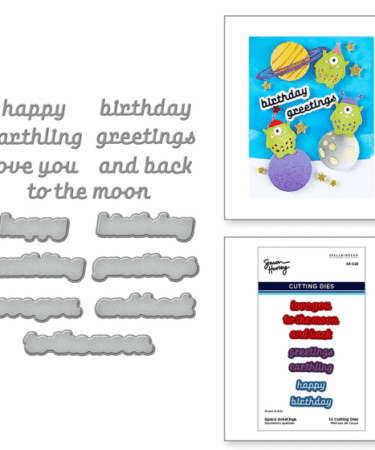 SPELLBINDERS - Space Greetings Etched Dies