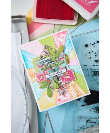 Alternative view of Sizzix A5 Clear Stamps W/Framelits Dies By 49 And Market - Build-A-Burst Artsy Lace Mix