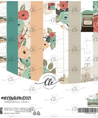 IL NEGOZIO DELLA MAMMA DI CLE - LE CARTE DELLA CLE - MY 12 TALES OF  2025- FEBBRAIO - PAPER PACK (9 fogli 30,5X30,3 cm)