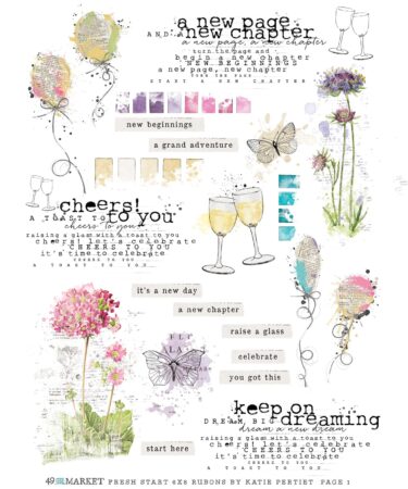 Alternative view of 49 And Market Rub-On Transfer Set - Fresh Start