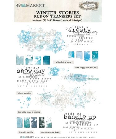 49 And Market Collezione Toddler Time -  Rub-On Transfer Set 6"X8" - Winter Stories
