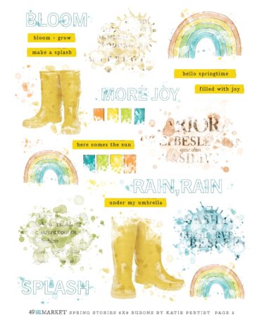 Alternative view of 49 And Market Collezione Toddler Time - Rub-On Transfer Set 6"X8" Spring Stories