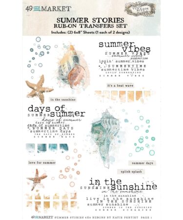 49 And Market Collezione Toddler Time -  Rub-On Transfer Set 6"X8" - Summer Stories