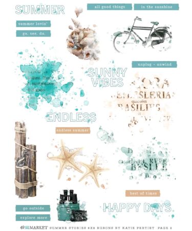 Alternative view of 49 And Market Collezione Toddler Time -  Rub-On Transfer Set 6"X8" - Summer Stories