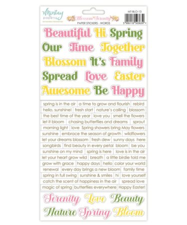 MINTAY - COLLEZIONE BLOSSOM SERENITY - Paper Stickers - Words (6"x12")