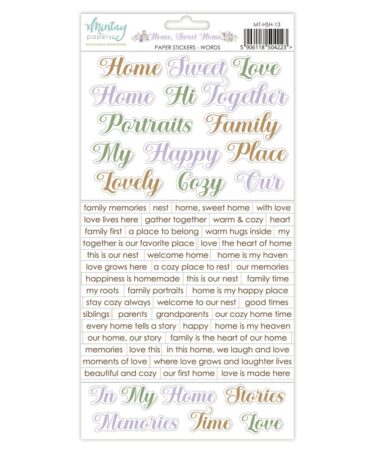 MINTAY - COLLEZIONE HOME SWEET HOME - Paper Stickers - Words (6"x12")