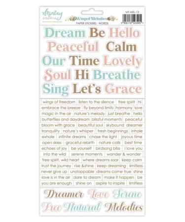 MINTAY - COLLEZIONE WINGED MELODIES - Paper Stickers - Words (6"x12")
