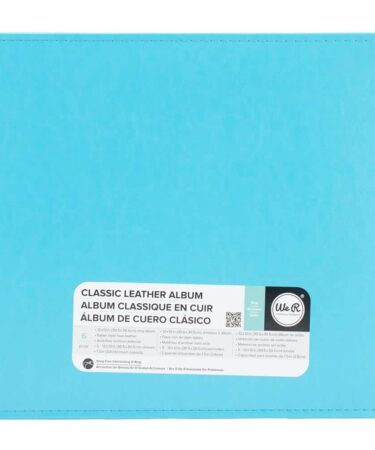 We R Memory Keepers - We R Classic Leather D-Ring Album 12"X12" - 5 Page protectors inclusi - Aqua