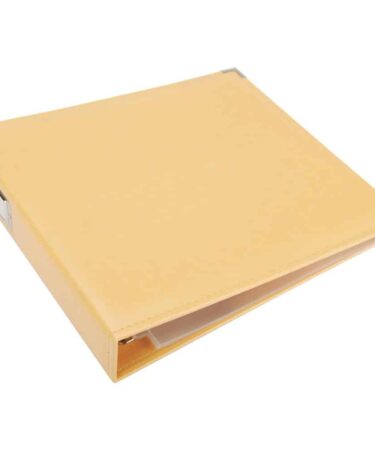 We R Memory Keepers - We R Classic Leather D-Ring Album 12"X12" -5 Page protectors inclusi -  Buttercup
