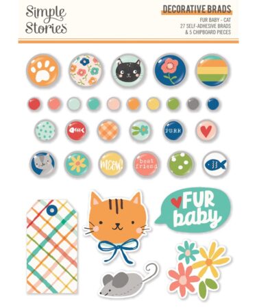 Simple Stories - Collezione  Fur Baby Cat - Decorative Brads