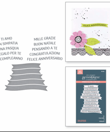 SPELLBINDERS - Italian Sentiments BetterPress Plate & Die Set