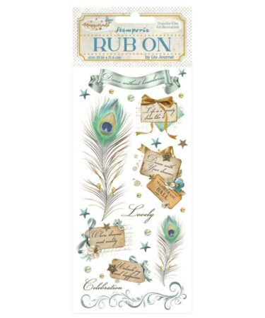 Stamperia  Collezione Masquerade Rub-On 4x8,5 Inch Feathers