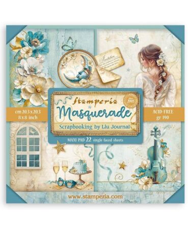 Stamperia  Collezione Masquerade 8x8 Inch Paper Pack Maxi (Single Face)