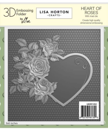 Lisa Horton Crafts Embossing Folder   6"X6" - Heart Of Roses con fustella