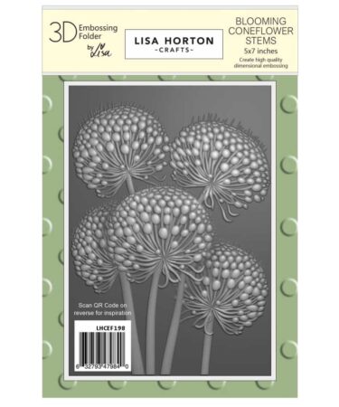 Lisa Horton Crafts Embossing Folder 5"X7" + fustella - Blooming Coneflower Stems