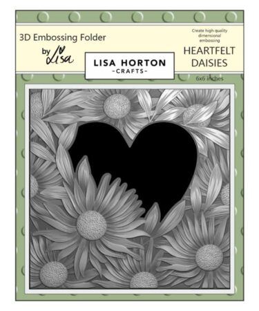 Lisa Horton Crafts Embossing Folder  6"X6" - Heartfelt Daisies con Fustella