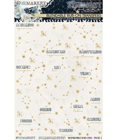 49 & Market - Collezione Starlight Dreams Rub-On Transfer Set 6"X8" - Constellation
