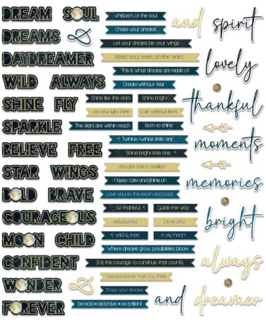 Alternative view of 49 & Market - Collezione Starlight Dreams -  Chipboard Set - Words