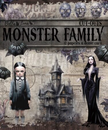 BELLALUNA MONSTER FAMILY RECORTABLES COLLECTION 8"x8"