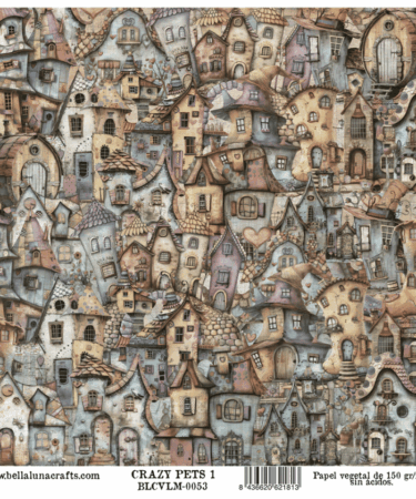 BELLALUNA - PAPEL VELLUM 12x12 COLECCION CRAZY PETS 1
