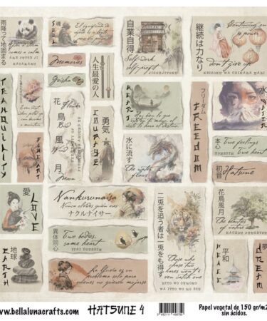 BELLALUNA - PAPEL VELLUM 12x12 COLECCION HATSUNE 4