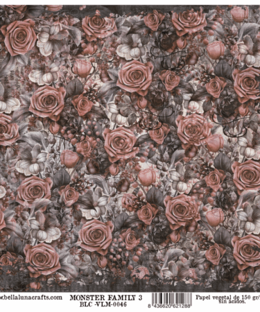 BELLALUNA - PAPEL VELLUM 12x12 COLECCION MONSTER FAMILY 3