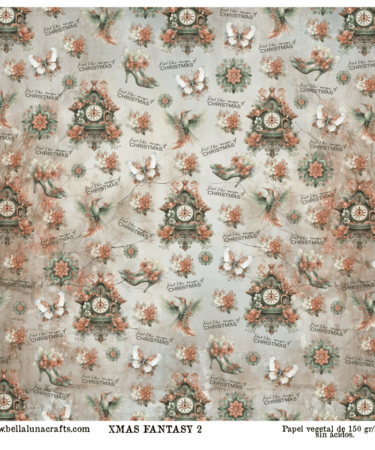 BELLALUNA - PAPEL VELLUM 12x12 COLECCION XMAS FANTASY 2