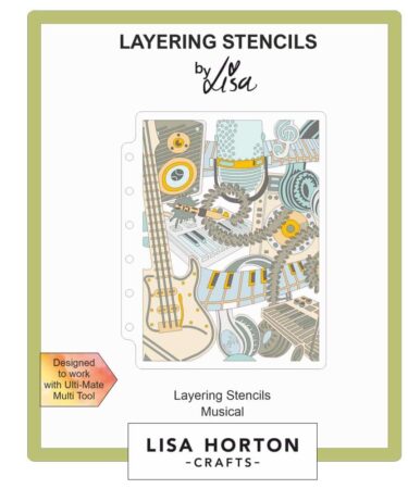 Lisa Horton Crafts A6 Layering Stencil - Musical