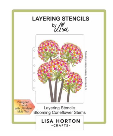 Lisa Horton Crafts Layering Stencils 5"X7" - Blooming Coneflower Stems