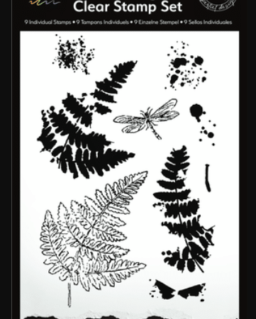 Arden Creative Studio - Designs Katie Pertiet- Maker Series 4x6 Inch Layering Clear Stamp Set - Fern Valley (9pcs)