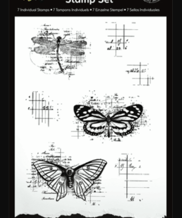 Arden Creative Studio - Designs Katie Pertiet- Maker Series 4x6 Inch Clear Stamp Set - Ledger Wings 01 (7pcs)