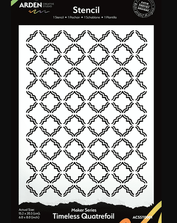 Arden Creative Studio - Designs Katie Pertiet- Maker Series 6x8 Inch Stencil - Timeless Quatrefoil
