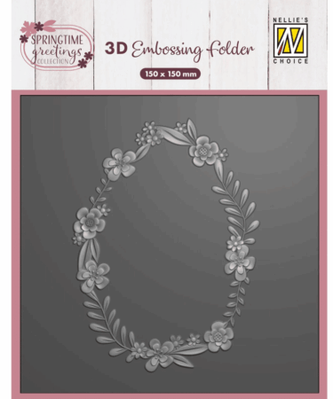 Nellie's Choice • 3D Embossing Folder Easter Flower Wreath 6x6in