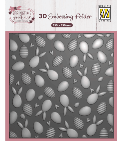 Nellie's Choice • 3D Embossing Folder Background Rabbits and Easter Eggs 6x6in