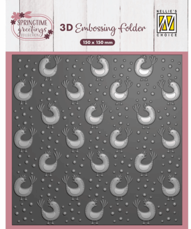 Nellie's Choice • 3D Embossing Folder Background Chickens 6x6in