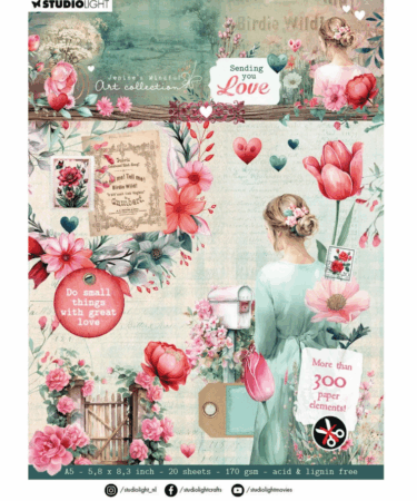 Studio Light • Jenine's Mindful Art Die-Cut Paper Pad Sending You Love Paper Elements