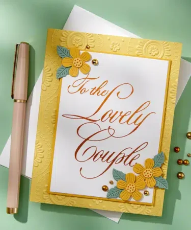 Alternative view of SPELLBINDERS - Copperplate To the Lovely Couple BetterPress Plate