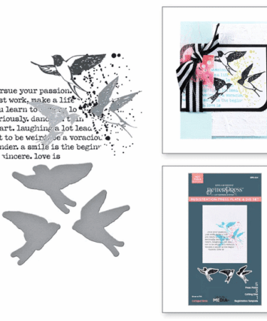 SPELLBINDERS - Collaged Birds BetterPress Plates & Die Set