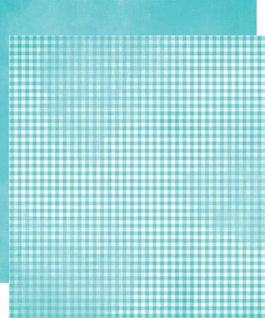Simple Vintage Flower Shoppe Double-Cardstock 12"X12" - Iris Gingham